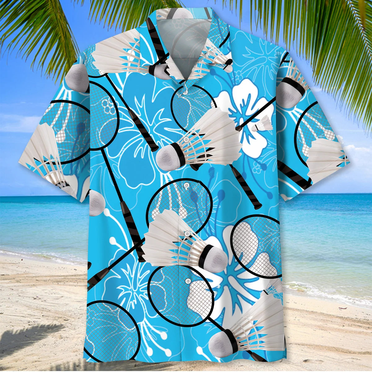 Badminton Tropical Blue Hawaiian Shirt