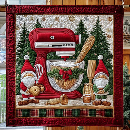 Baking Coziness With Gnomes' Quilt Blanket