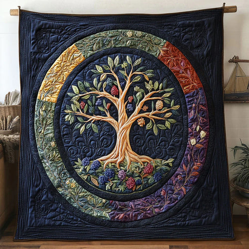 Balanced Tree Of Life Quilt Blanket