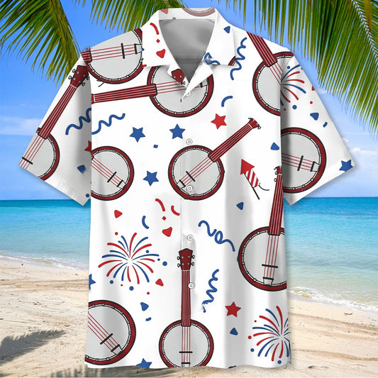 Banjo 4th of July Celebrations Hawaiian Shirt