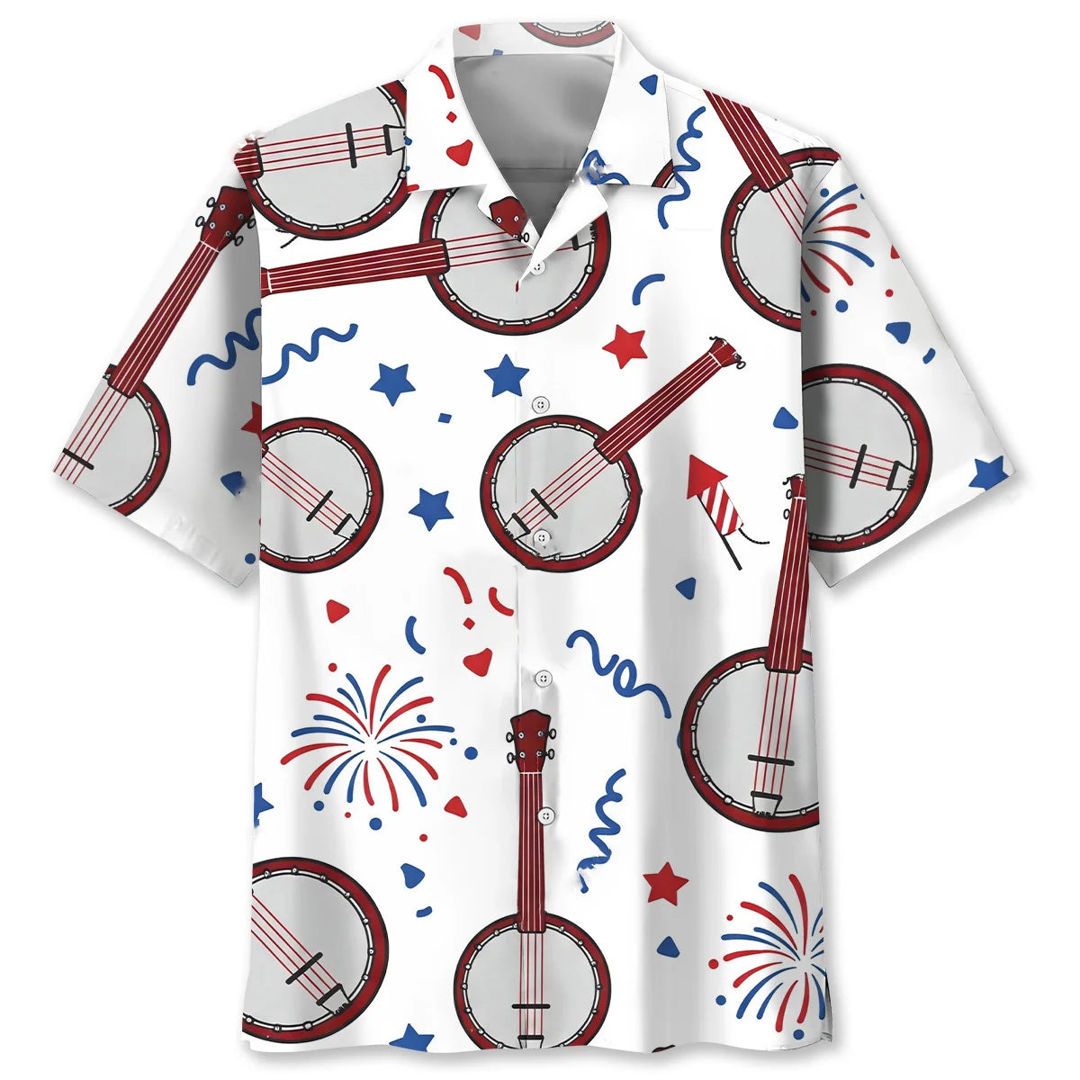 Banjo 4th of July Celebrations Hawaiian Shirt