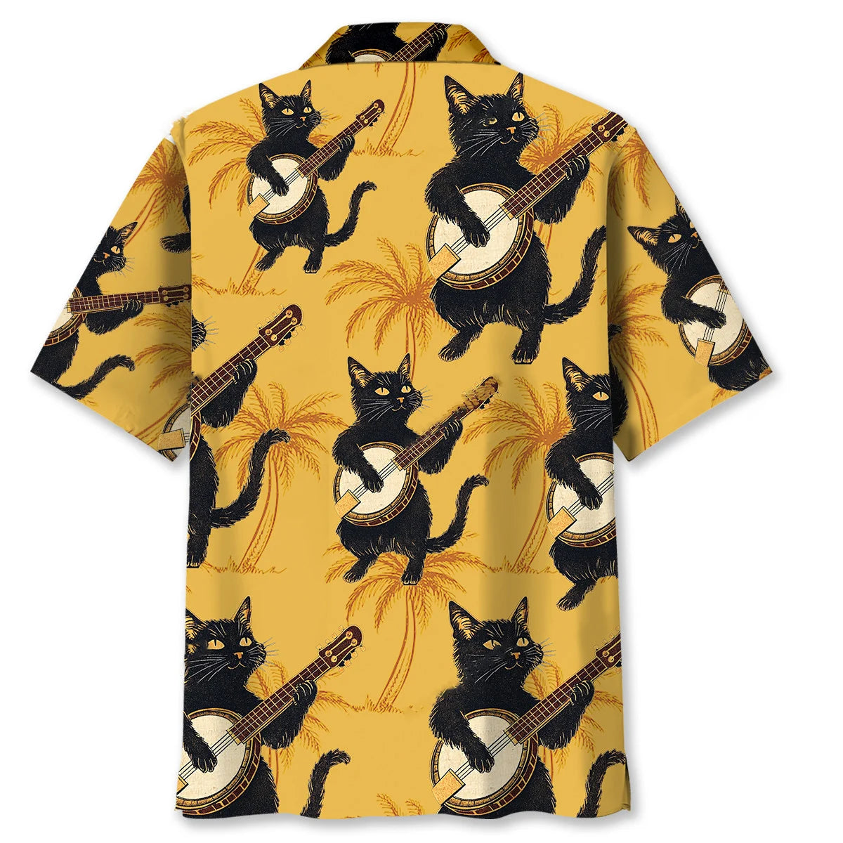 Banjo Black Cat Hawaiian Shirt
