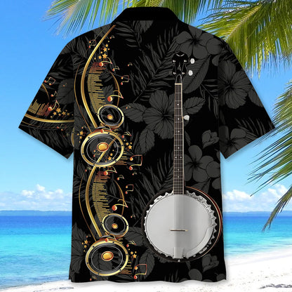 Banjo Black Tropical Hawaiian Shirt