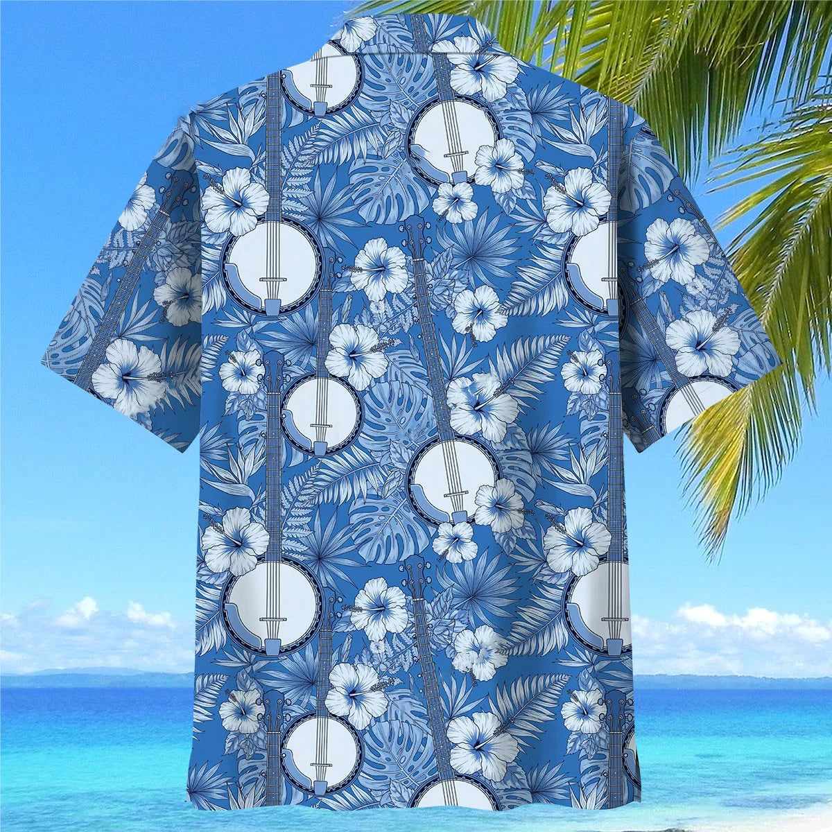Banjo Blue Hibiscus Hawaiian Shirt