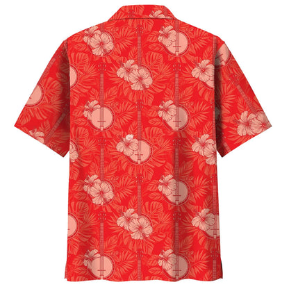 Banjo Red Hibiscus Hawaiian Shirt