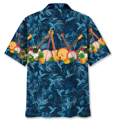 Banjo Tropical Hibiscus Pineapple Hawaiian Shirt