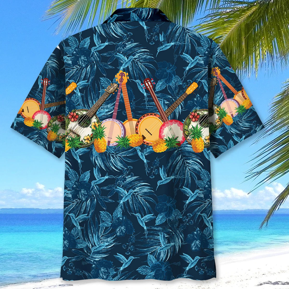 Banjo Tropical Hibiscus Pineapple Hawaiian Shirt