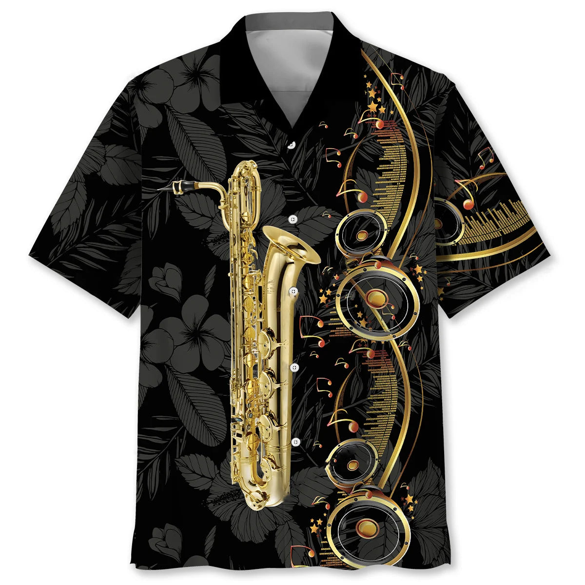 Baritone Black Music Hawaiian Shirt
