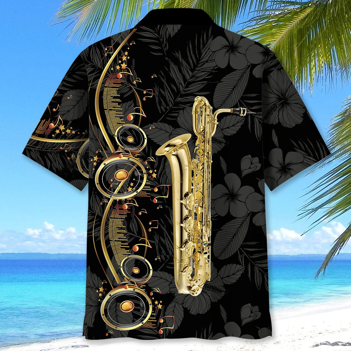 Baritone Black Music Hawaiian Shirt