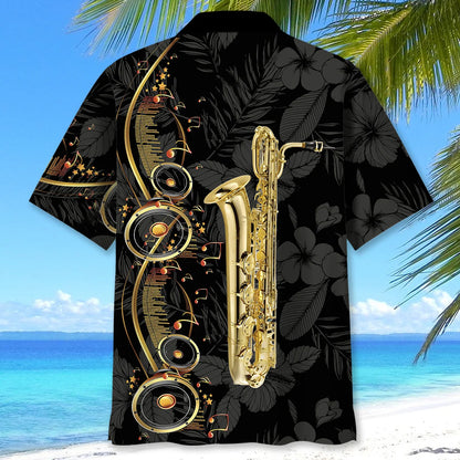 Baritone Black Music Hawaiian Shirt