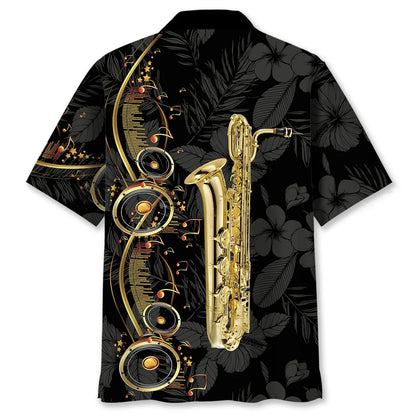 Baritone Black Music Hawaiian Shirt