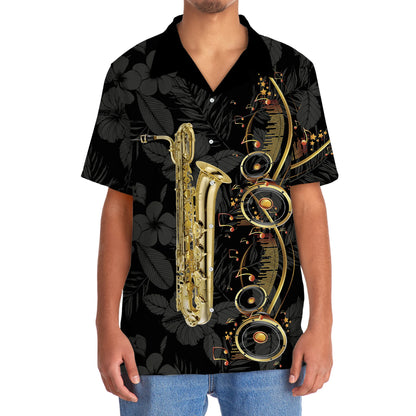 Baritone Black Music Hawaiian Shirt