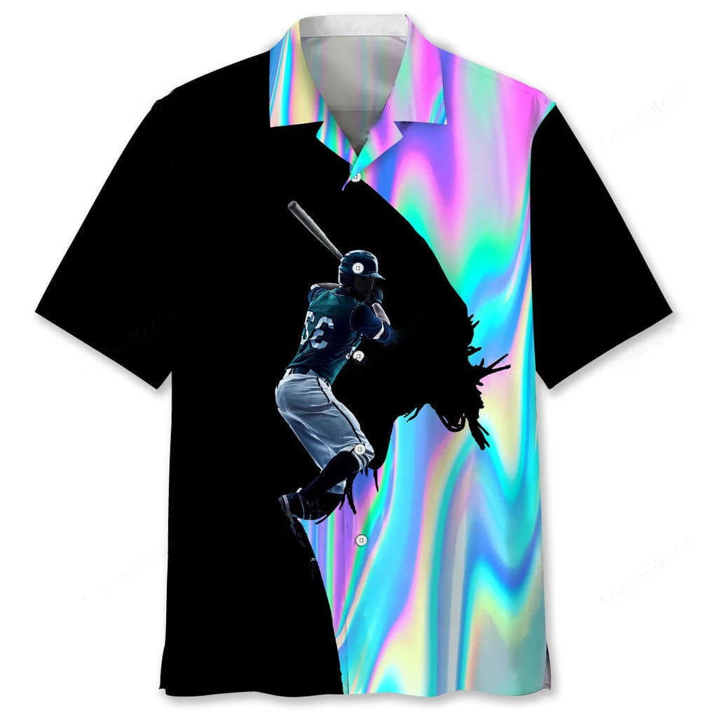 Baseball Liquid Metal Hawaiian Shirt
