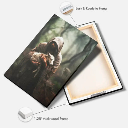 jesus carrying lost sheep wall art canvas (Landscape) (view 2)