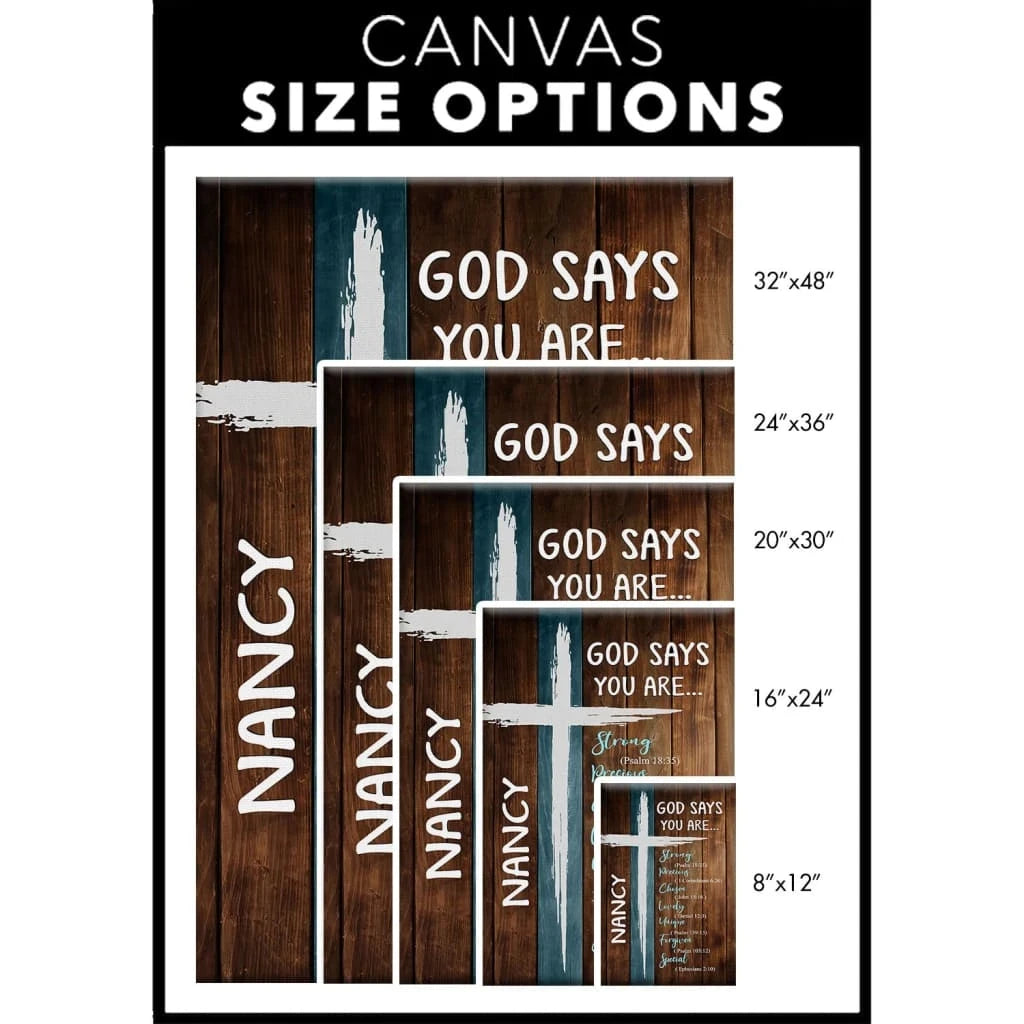 personalized god says you are wall art canvas with custom name