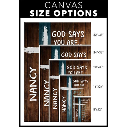 personalized god says you are wall art canvas with custom name