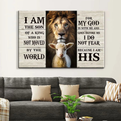 lion and lamb picture i am the son of a king christian wall art canvas (Landscape)