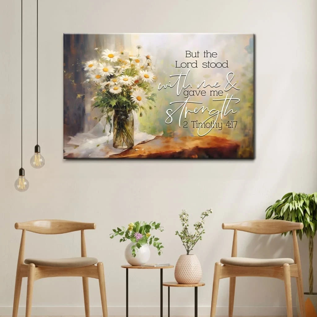 but the lord stood with me and gave me strength 2 timothy 4 17 canvas wall art (Landscape)