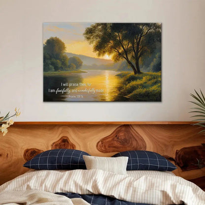 psalm 139 14 i am fearfully and wonderfully made wall art canvas (Landscape) (view 3)