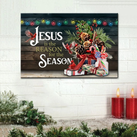 jesus is the reason for the season christmas wall art canvas (Landscape)