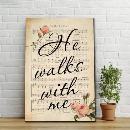 he walks with me wall art canvas print (Landscape) (view 3)