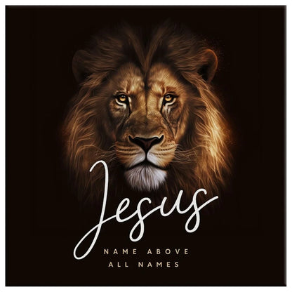 jesus name above all names lion of judah picture wall art canvas (Landscape)