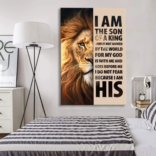 lion of judah canvas i am the son of a king christian wall art decor