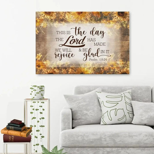 this is the day the lord has made psalm 118 24 wall art canvas print (Landscape)