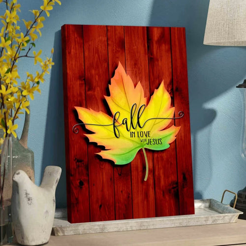 fall in love with jesus wall art canvas print