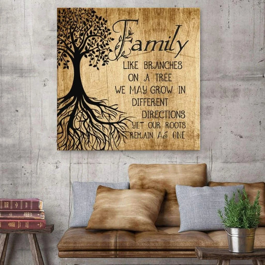 family like branches on a tree wall art canvas print (Landscape)