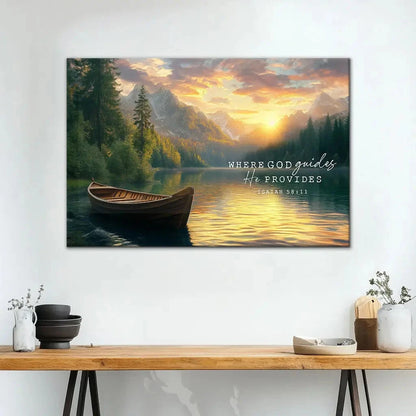 where god guides he provides isaiah 58 11 wall art canvas (Landscape) (view 4)