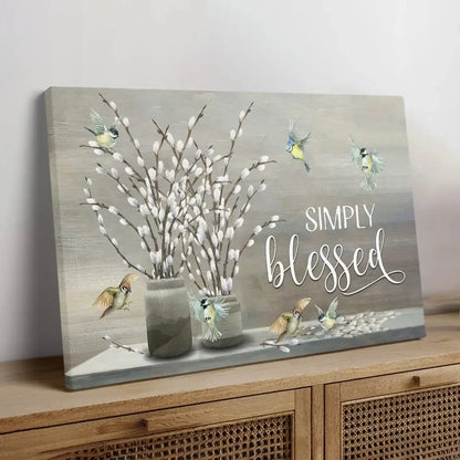 simply blessed wall art canvas christian wall art (Landscape) (view 3)