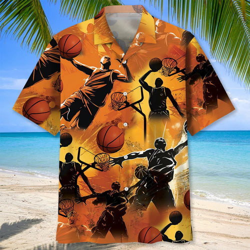 Basketball Players Hawaiian Shirt - M - hawaiian shirt