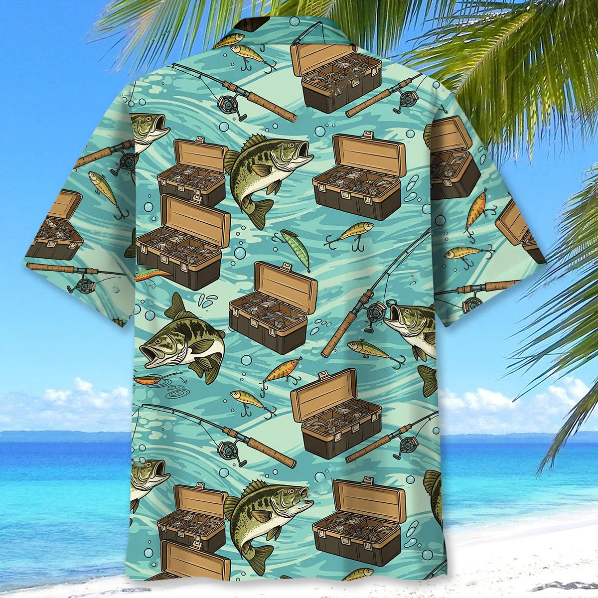 Bass Fishing Blue Hawaiian Shirt