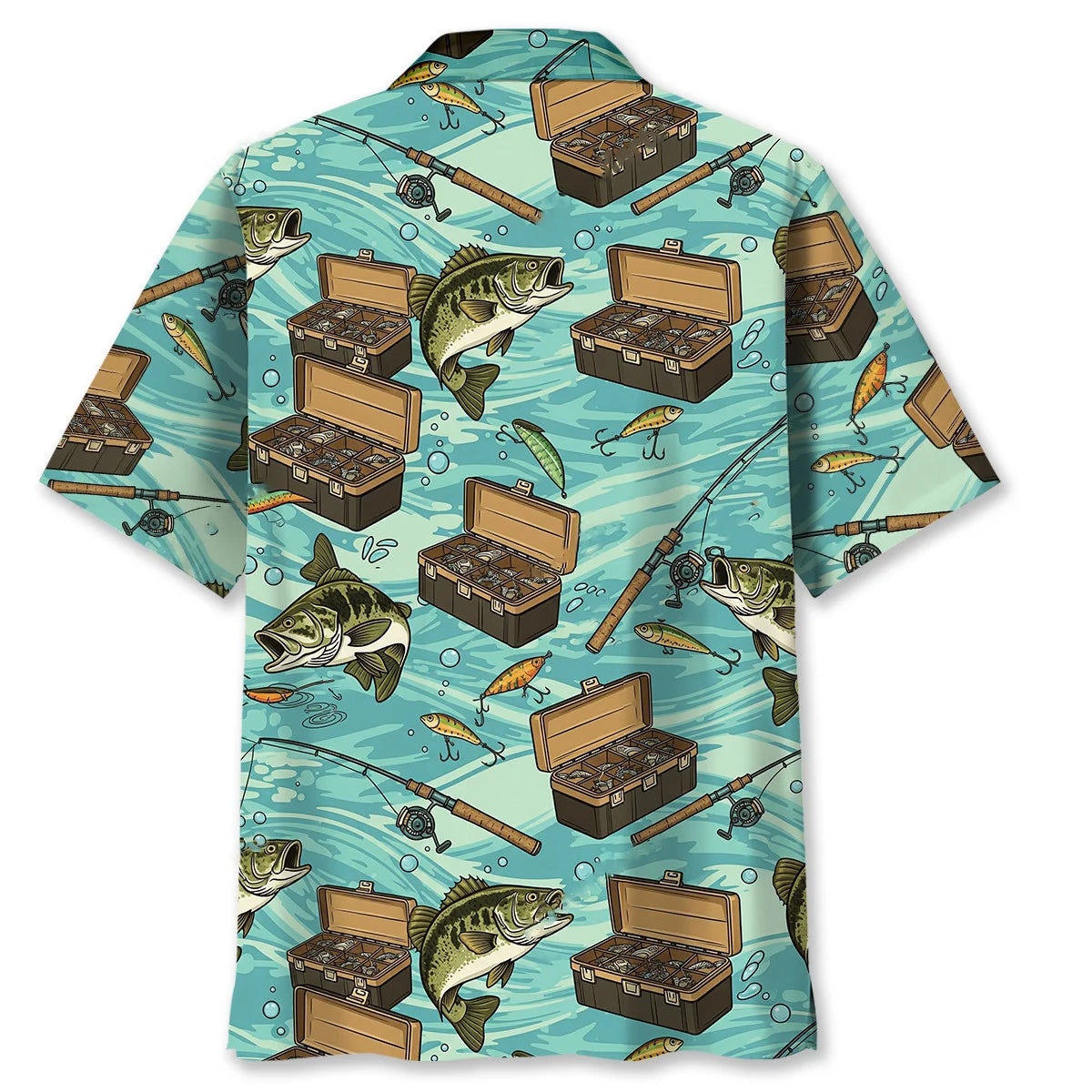 Bass Fishing Blue Hawaiian Shirt