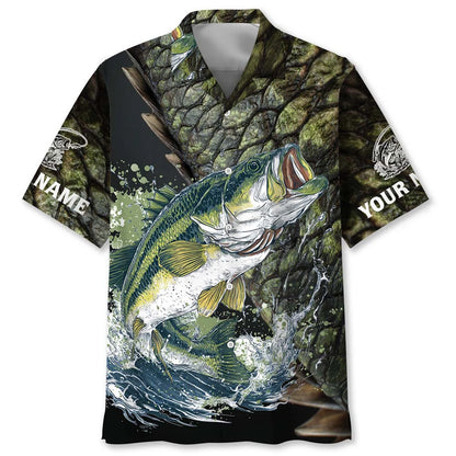 Bass Fishing Team Jerseys Graphic Art Hawaiian Shirt