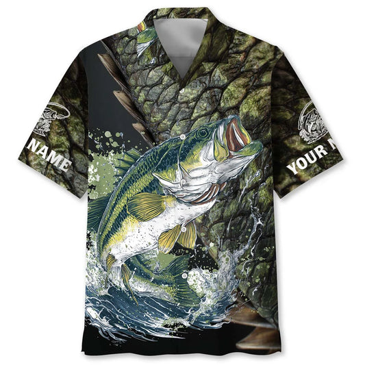 Bass Fishing Team Jerseys Graphic Art Hawaiian Shirt