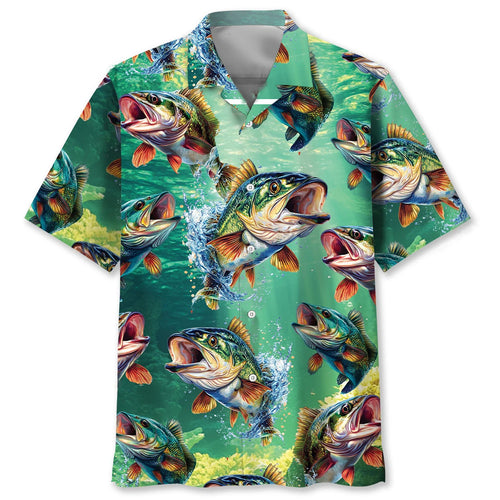 Bass Fishing Under Cave Hawaiian Shirt