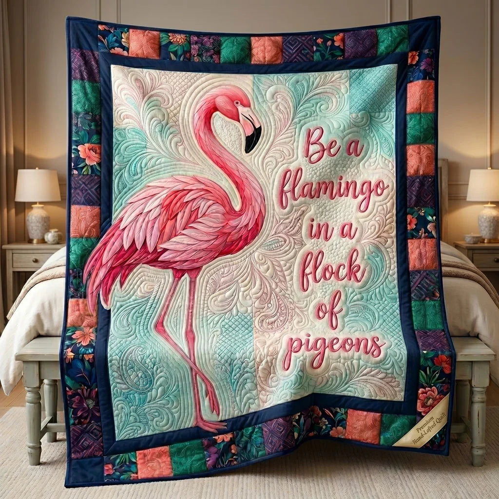 Be The Flamingo Quilt Blanket