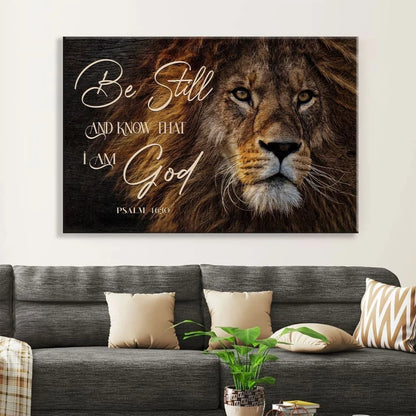 be still and know that i am god lion of judah christian wall art canvas (Landscape) (view 2)
