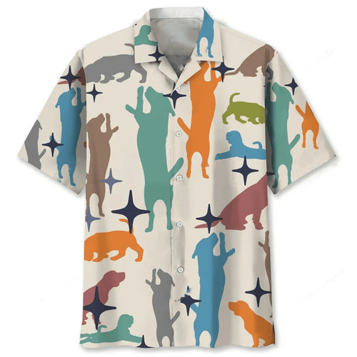 Beagle Colorful Hawaiian Shirt - M - hawaiian shirt