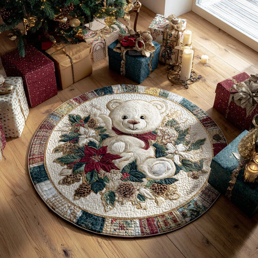 Bear and Cheer Quilted Round Mat