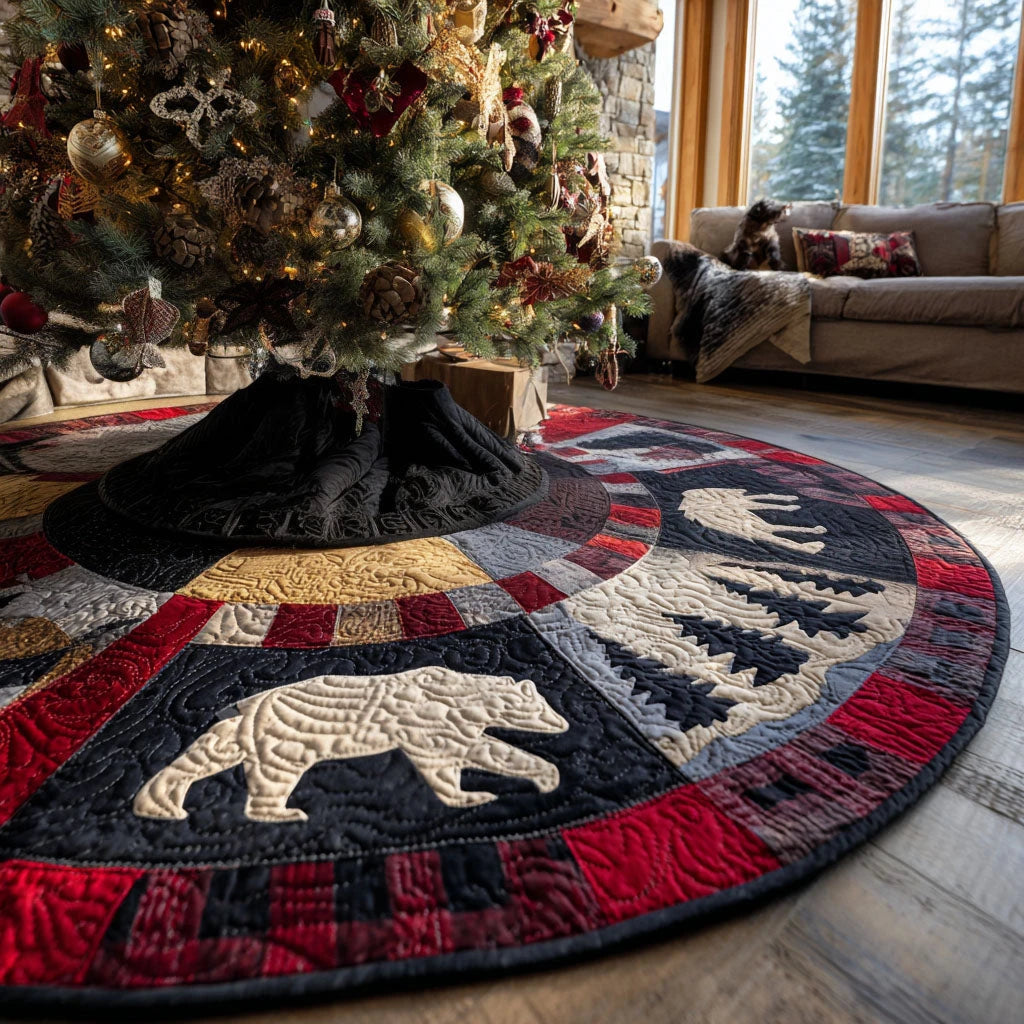 Bear Creek Retreat Christmas Quilted Tree Skirt