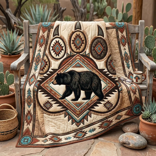 Bear Spirit Paw Quilt Blanket