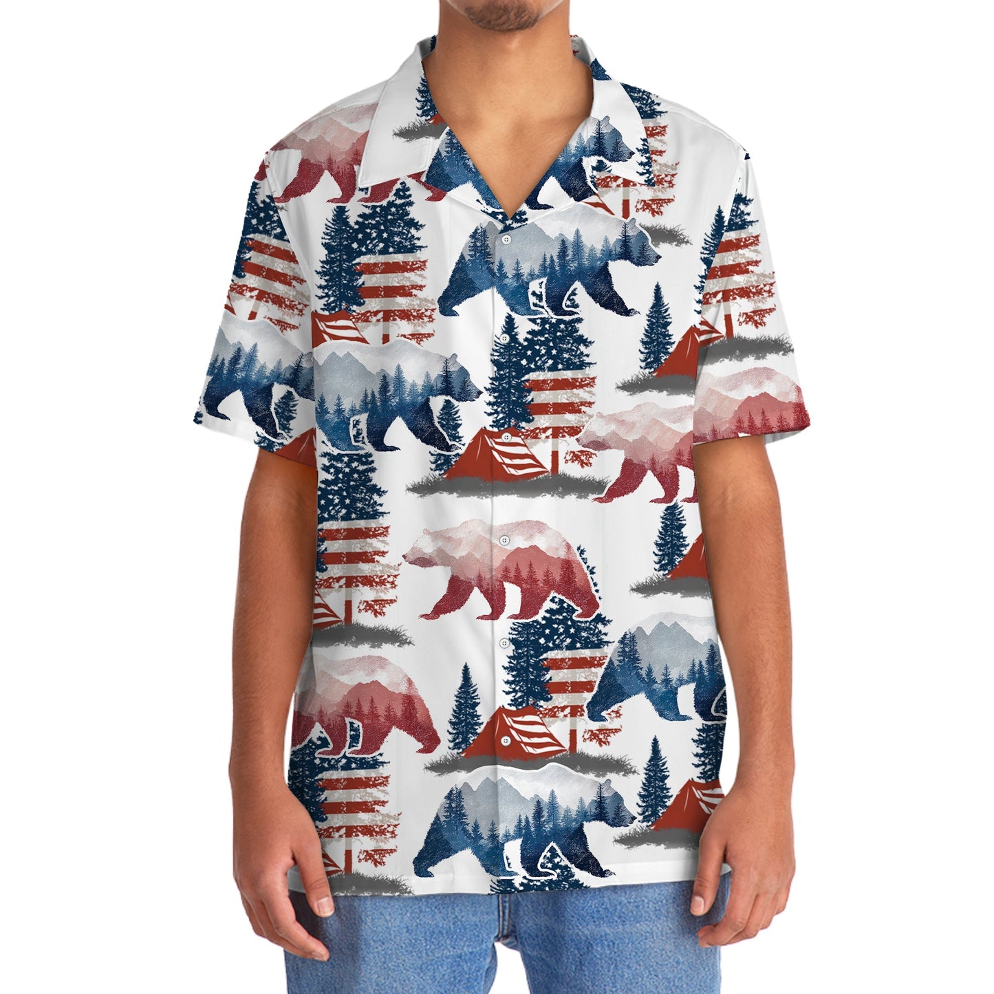 Bear Camping Usa Vintage Hawaiian Shirt