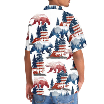 Bear Camping Usa Vintage Hawaiian Shirt