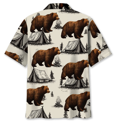 Bear Camping Vintage Hawaiian Shirt