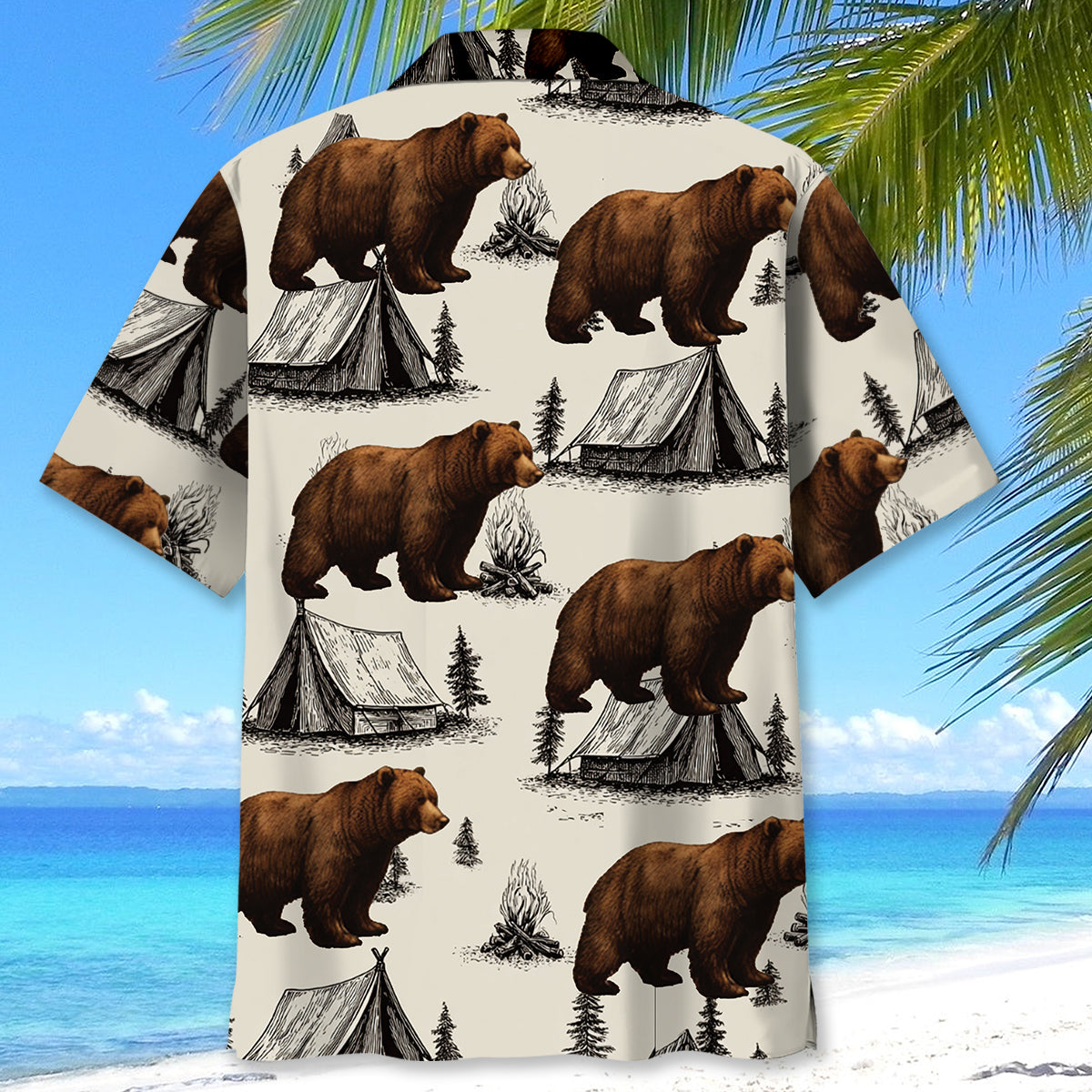 Bear Camping Vintage Hawaiian Shirt