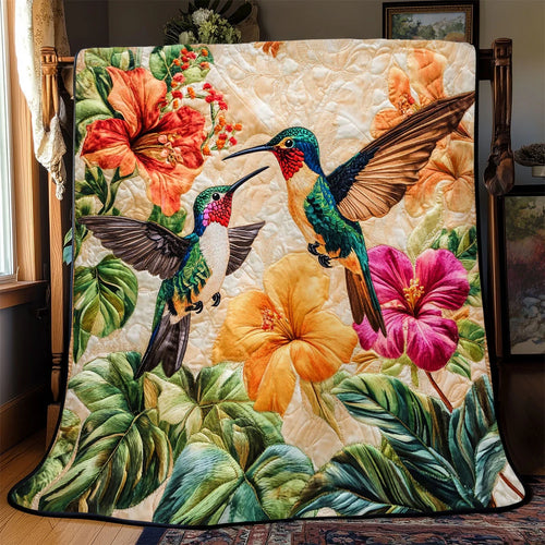 Beautiful Hummingbirds Quilt Blanket