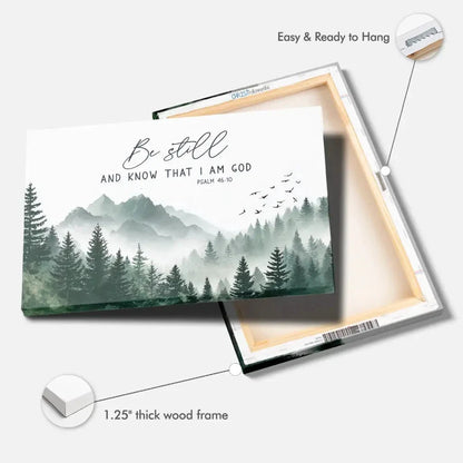 be still and know that i am god psalm 46 10 mountain christian wall art canvas (Landscape) (view 2)